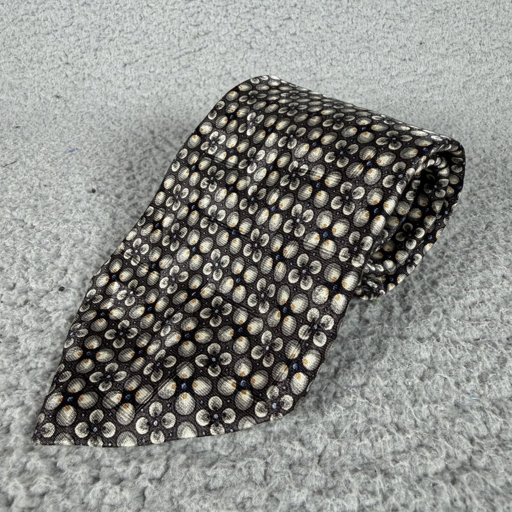 Ermenegildo Zegna Geometric Floral Tie W 3.5 L 58 100% Silk Made in Italy Dress